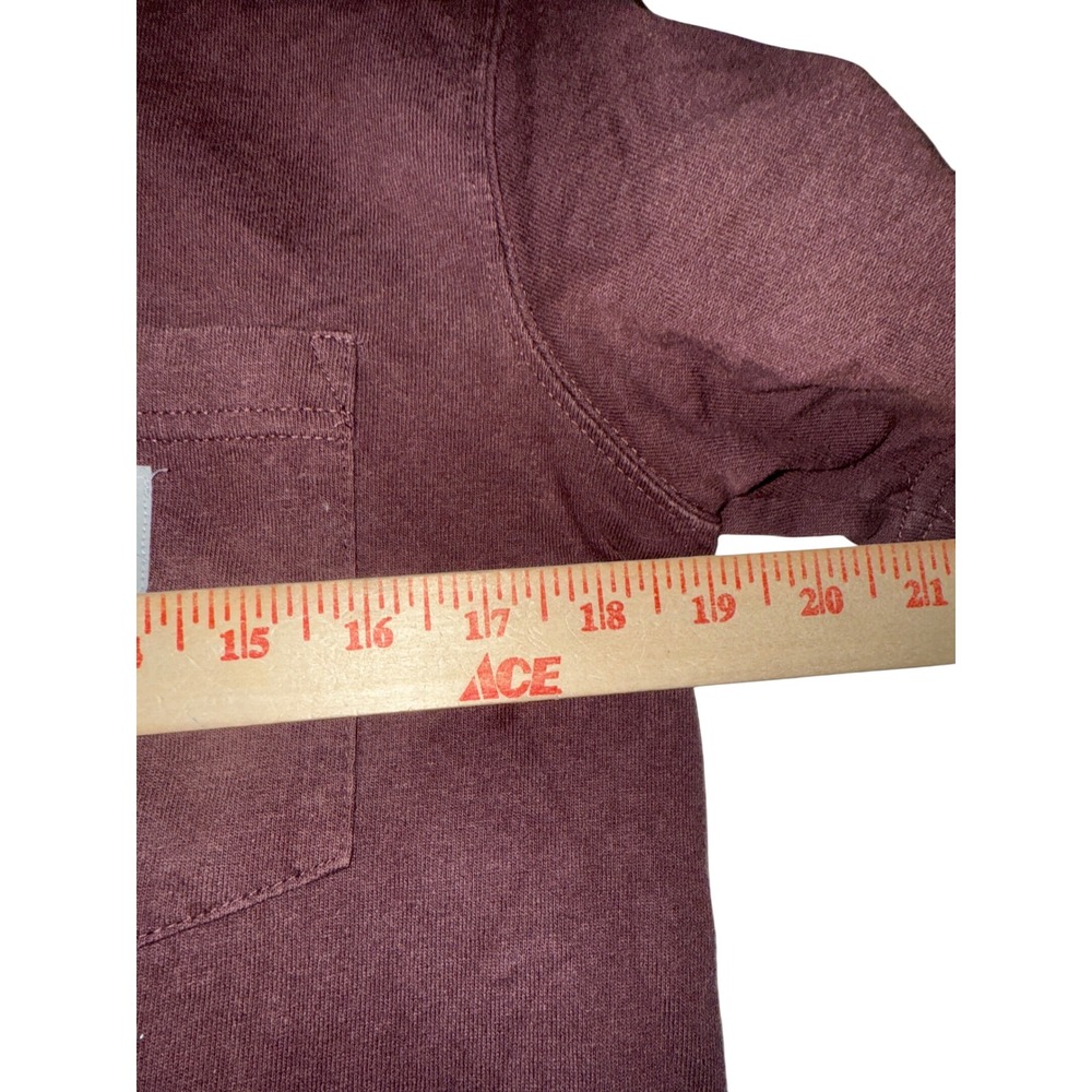 Carhartt Original Fit Womens T-Shirt Top Pocket Burgundy Small S Casual - Picture 4 of 6